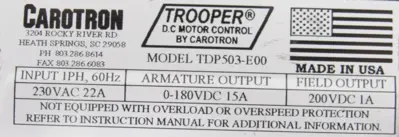 NEW CAROTRON TDP503-E00 MOTOR CONTROL DRIVE TDP503E00