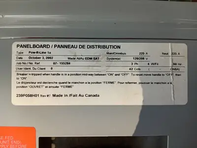 Used 2002 CUTLER-HAMMER POW-R-LINE 1A Switchgears British Columbia CA | Lenmark #1430110