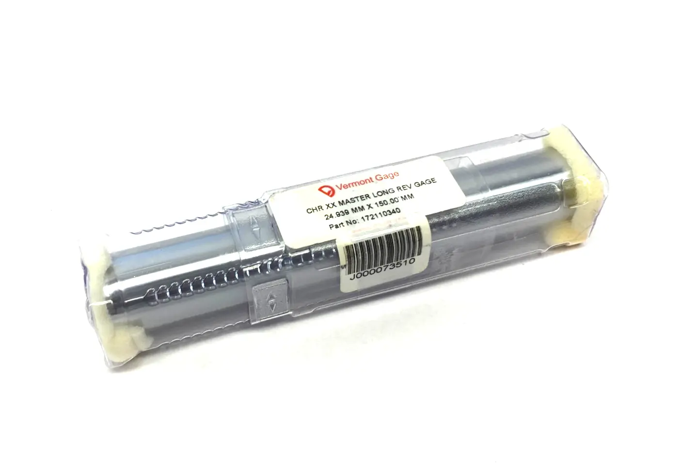 NEW VERMONT GAGE CHR XX REVERSIBLE LONG MASTER GAGE 24.939MM X 150.00MM