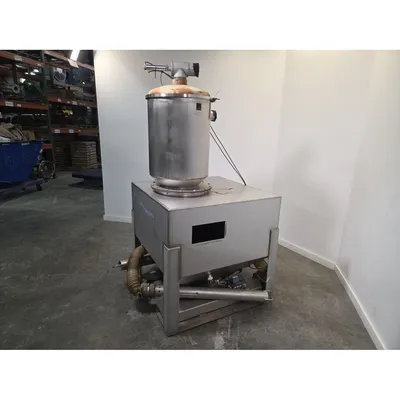 Used 32 Cu Ft Premier Pnuematic Vacuum Receiver Portable Stainless Tote Bin