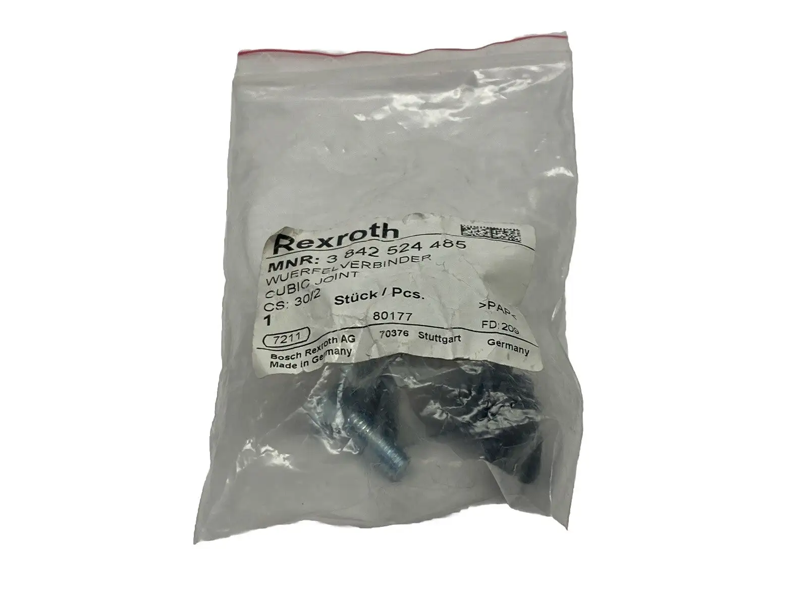 3 842 524 485 | Bosch Rexroth 3842524485 Cubic Joint 30/2 Set - New