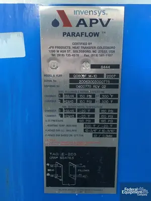 USED APV 798 Sq Ft APV Plate Heat Exchanger, S/S, 150#