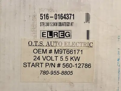 Starter Motor M9T66171, P/N 560-12786, 24V, 55 kW