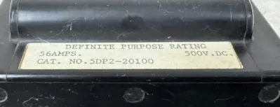 USED WARD LEONARD 5DP2-20100 CONTACTOR 115V 50/60HZ 56A 500VDC