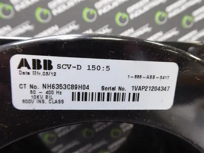 ABB NH6353C89H04 SCV-D Current Transformer 150:5 Ratio 600V 50-400Hz Used