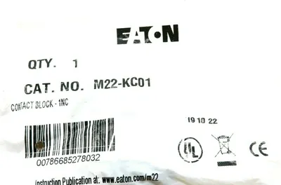 NEW LOT OF 6 EATON M22-KC01 CONTACT BLOCK M22KC01