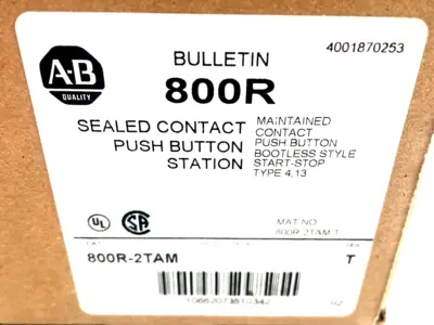 ALLEN BRADLEY 800R-2TAM PUSH BUTTON STATION SER. T 800R2TAM NEW,SURPLUS
