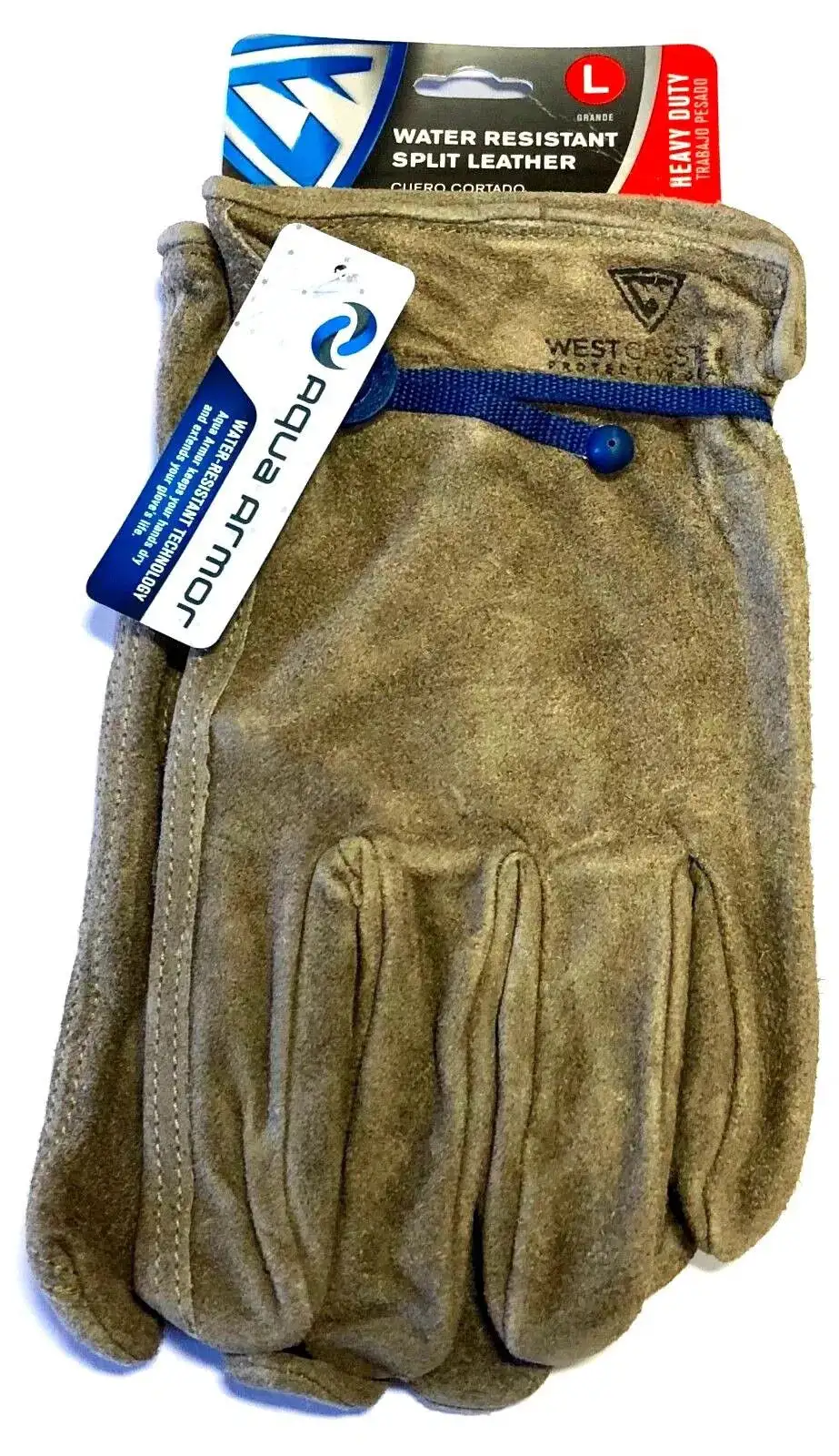 West Chester Split Cowhide Driver Gloves Water Resistant Gloves Medium