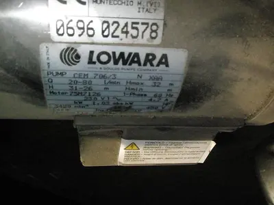 Pump, Centrif., 1.4 HP, S/st, 2" x 1-1/2", #S735503