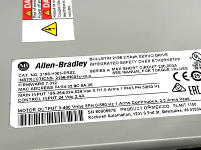 New | in-Stock Allen Bradley Ser. A Kinetix 5500 Servo Drive 2.5A 1PH/3PH Servo Drives Michigan US | Maverick Industrial Sales #1393167