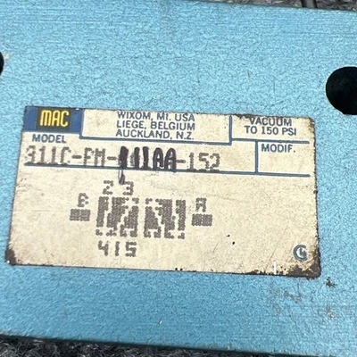 Used MAC 311C-PM-111AA-152 Solenoid Valves California US | Davliegogo LLC #1707296