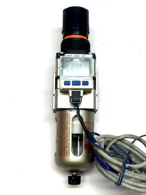 Used SMC Filter Regulator w/ ISE35-N-65 Digital Pressure Switch PNP Air Pressure Regulators Michigan US | Maverick Industrial Sales #1389874