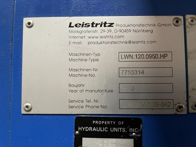 LEISTRITZ CNC Thread Whirling Machine, 2× in a lot