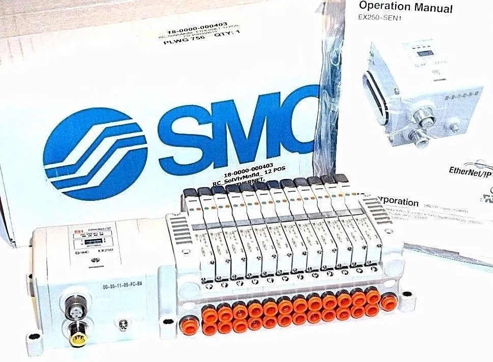 NEW SMC EX250-SEN1 CONTROLLER W/ VQC1A01N-51 PLUG VALVES, EX250SEN1, VQC1A01N51