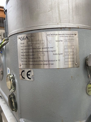 2018 GEA FSD 1-06-107 Centrifuge Disc Auto (Solids Disch. Set Intervals) | Perry Equipment (10)