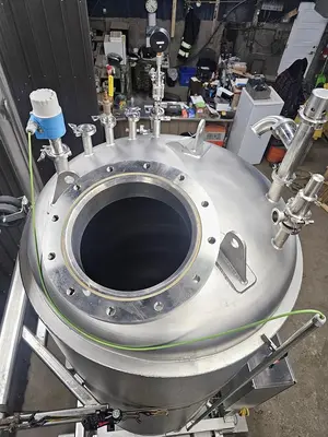 Used 400 Gallon Jacketed Tank (Reactor), With Waukesha Pump & Load Cells, 316 Stainless Steel