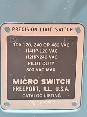 Honeywell 201LS56 MicroSwitch Limit Switch Loc4E37