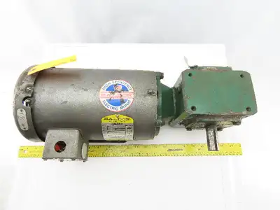 Baldor CM3554T 1/2Hp Gear Motor 208-230/460V 3Ph 10:1 Ratio 7/8" Shaft 174RPM