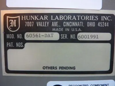 USED HUNKAR LABS 60561-DAT