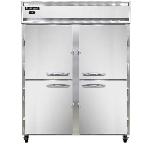 Continental 2RESNHD 57" Two Section Reach In Refrigerator, (4) Left/right Hinge Solid Doors, Top Compressor, 115v
