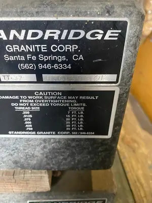 Standridge Grade-A Black Granite Surface Plate 40" x 34.5" x 6.5"