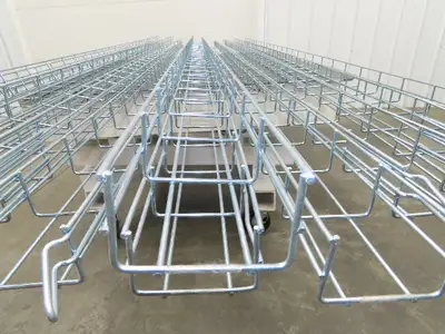 Husky WBS22-4-3M-EZ Cable Tray 2"x8"x8' Easy Connect Wire Basket Lot of 13