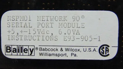 Bailey Controls NSPMO1 Network 90 Serial Port Module Used