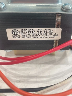 NEW TRANE TRR01026 TRANFORMER 24VAC 75VA