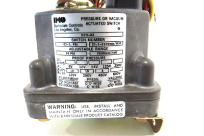 NEW BARKSDALE D2H-A3 PRESSURE SWITCH D2HA3