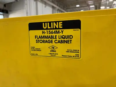 Used ULINE 45 GALLON CAPACITY FLAMMABLE LIQUID STORAGE CABINET Misc Industrial Equipment | Maverick Industrial Sales #1113283