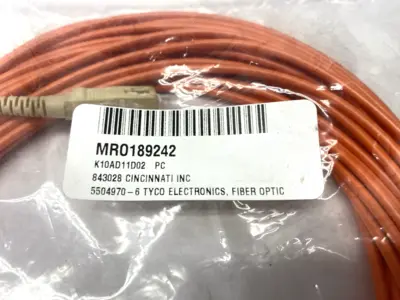 NEW TYCO ELECTRONICS FIBER OPTIC CABLE ASSEMBLY 15M LENGTH
