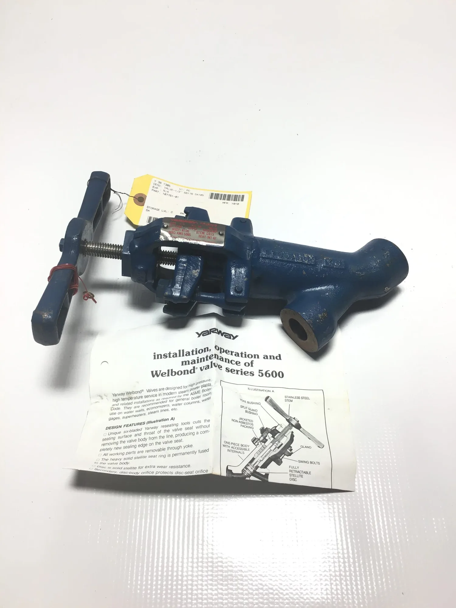 Yarway 107751-01/SP84A Globe Valve 1/2″ Series 5600