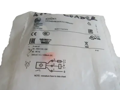NEW IFM IG0341 INDUCTIVE SENSOR IGA2008-ABOA/SL/LS-100AK/RT