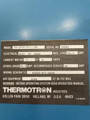 Used THERMOTRON INDUSTRIES FX12CHV55 Heat Treating Units Ohio US | HGR 24 #1005772