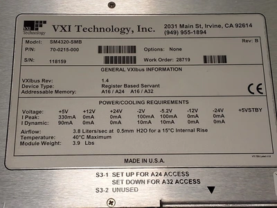 USED VXI TECHNOLOGY SMP6301 SM4320-SMB