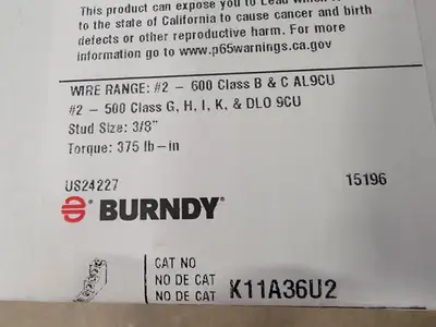 NEW BURNDY K11A36U-2
