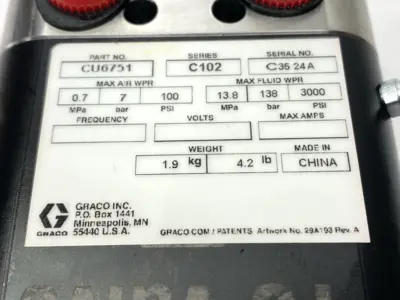 New | in-Stock Graco CU6751 Series C102 Pump & Valve Parts Michigan US | Maverick Industrial Sales #1395349