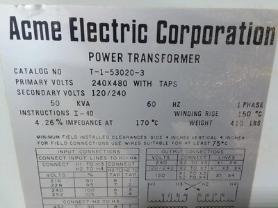 USED ACME 50 KVA