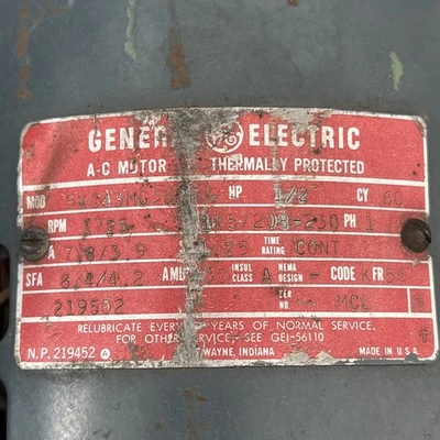 Used GE 5KC43MG389FX A.C. Motors California US | Davliegogo LLC #1706682