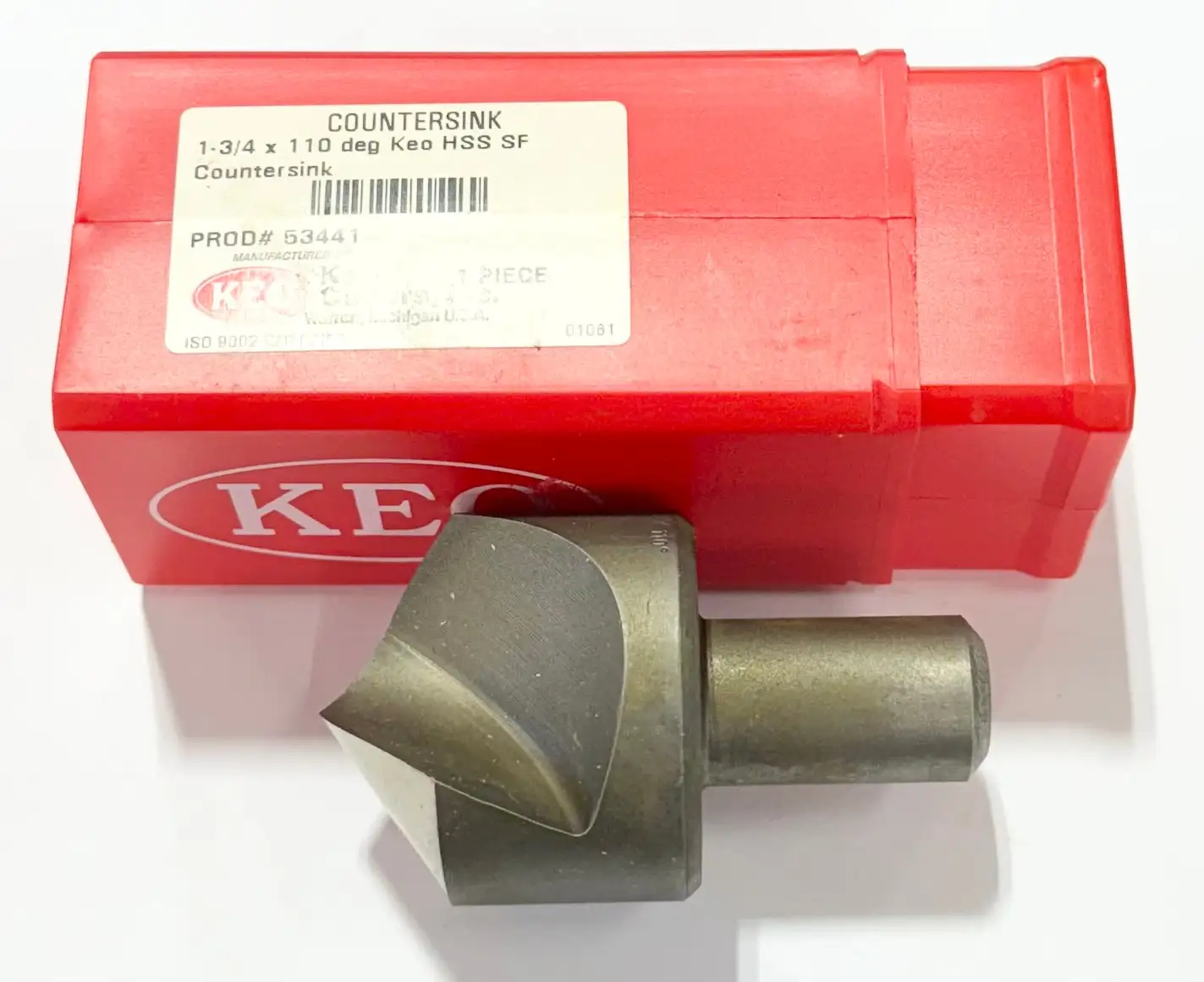 KEO 1-3/4" Body Diameter, 100° HSS Countersink Single Flute 3/4" Shank