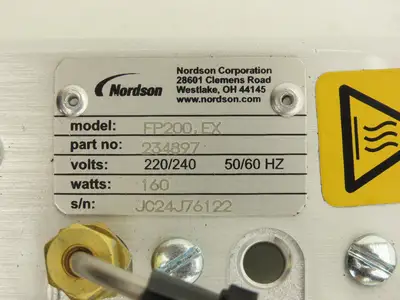 Nordson 234897 FP200 EX Hot Melt Glue Dispenser Applicator Gun w/Hose 240V