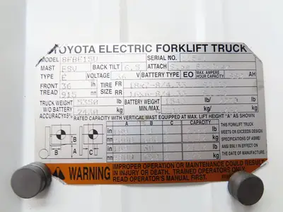 Toyota Electric Forklift Hydraulic Pump Motor 36V Removed From 8FBE15U