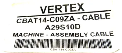 NEW VERTEX CBA-T14-C09ZA CABLE ASSEMBLY CBAT14C09ZA