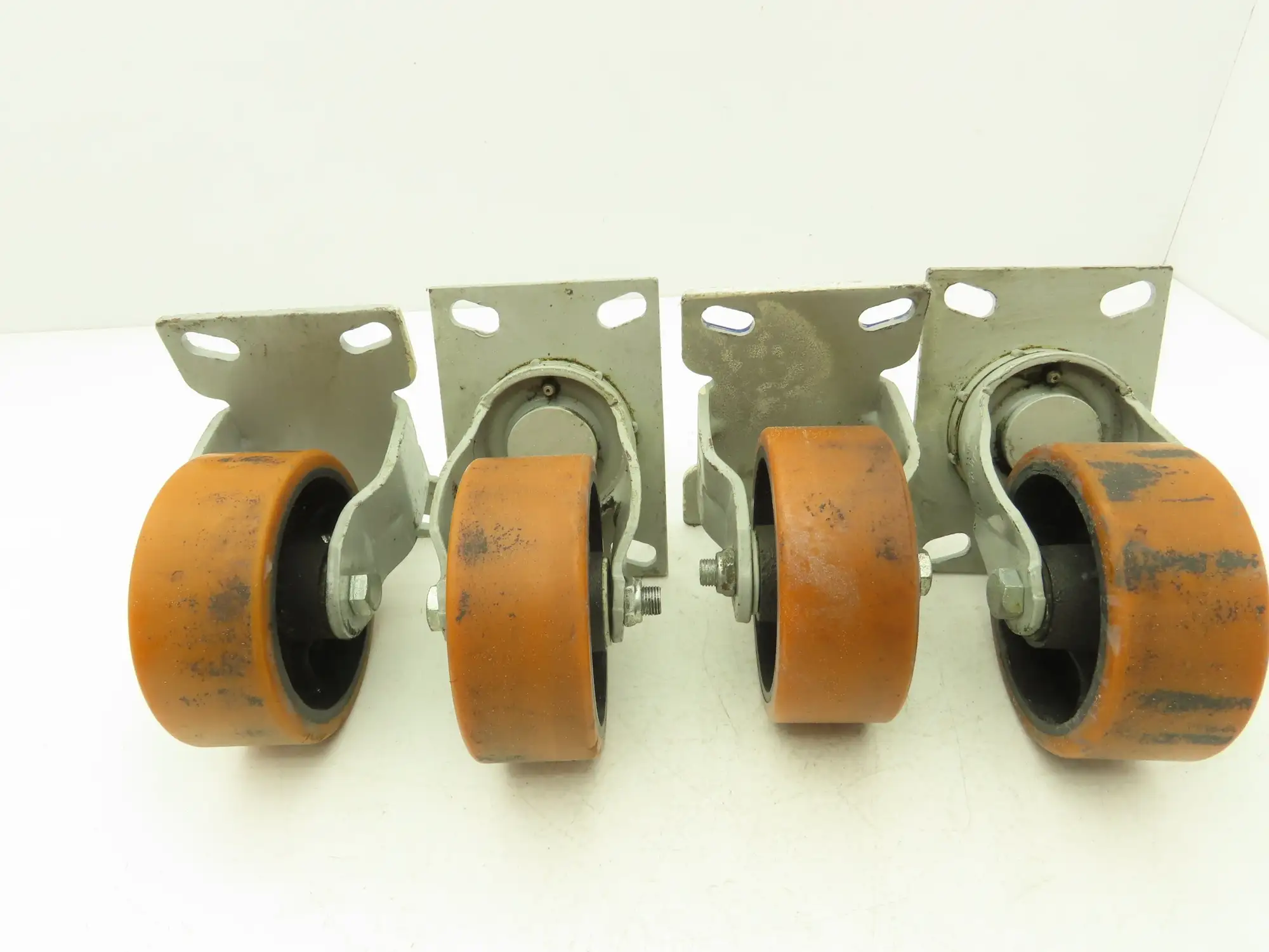 5" Caster Wheels Poly/Cast Set of 4 (2) Swivel (2) Rigid 6-1/2" H Lot of 4
