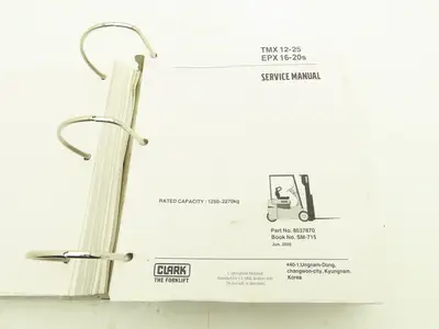 Clark Electric Forklift Service Manual TMX 12-25, EPX 16-20s, ECX20-32, EPX20-30