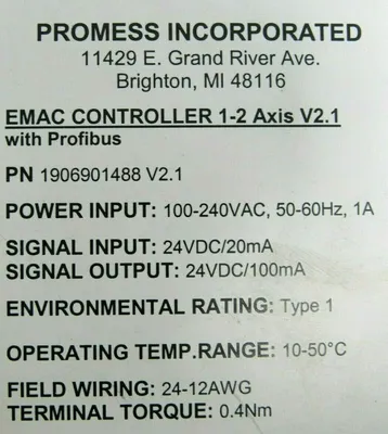 USED PROMESS 1906901488 EMAC CONTROLLER 1-2 AXIS V2.1