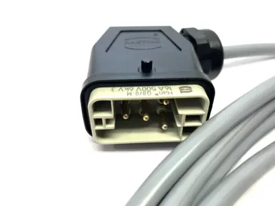USED SIEMENS SINGLE ENDED MOTOR POWER CABLE HAN Q8, 4 X 1.5 MM2 PINS
