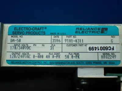 USED RELIANCE ELECTRIC 91010311