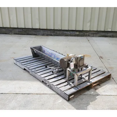 Used 4" Dia. X 4' Long Stainless Steel Volumetric Mixer Screw Feeder