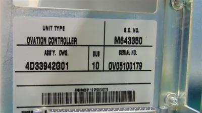 Westinghouse 4D33942G01 Ovation Controller Slot Rack / Chassis Sub 10 Used